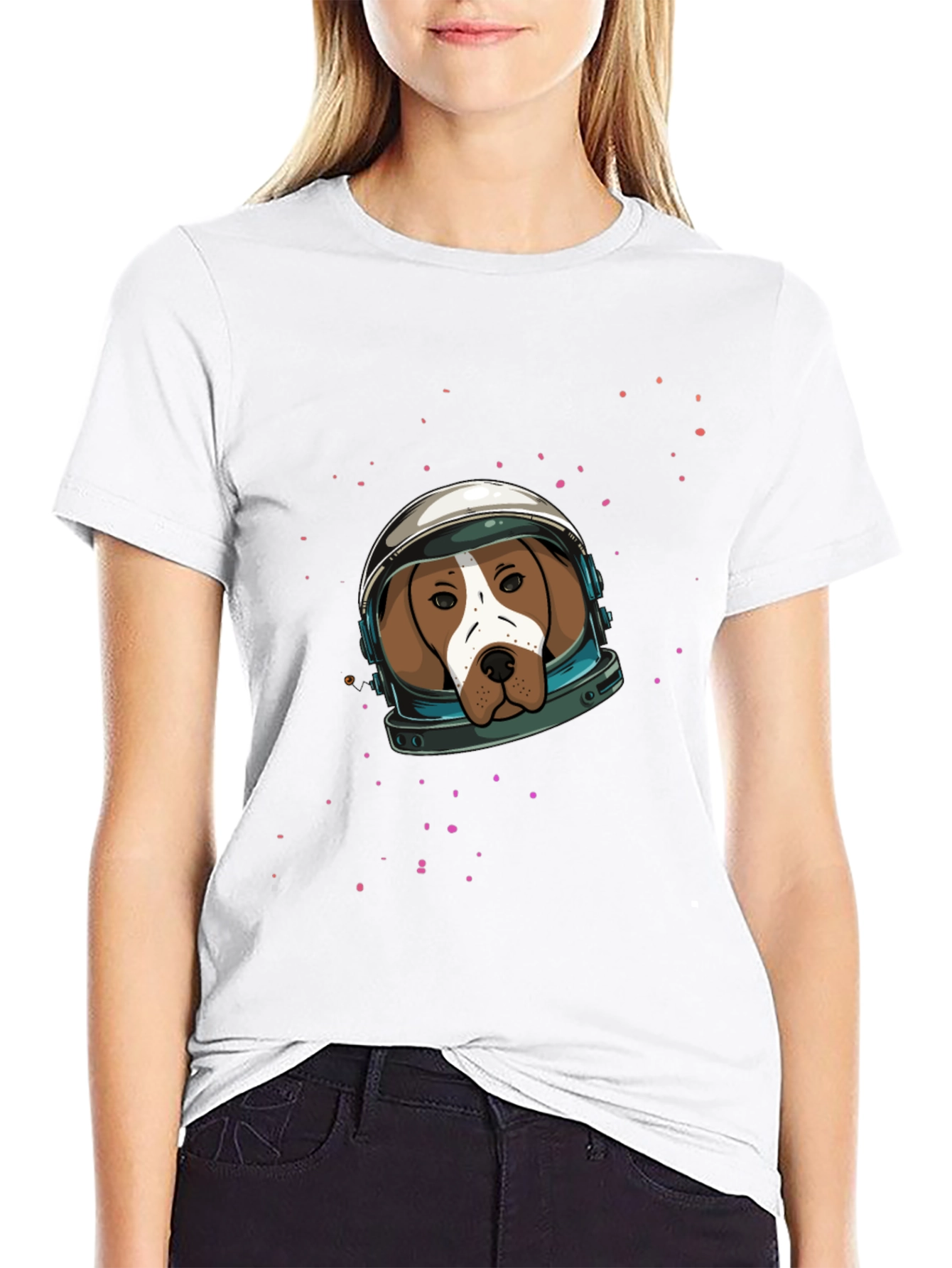 Astronaut Dog Graphic Tee - Black