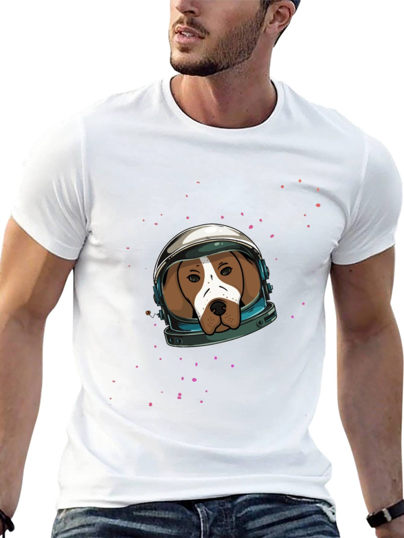 Astronaut Dog Graphic Tee - Black