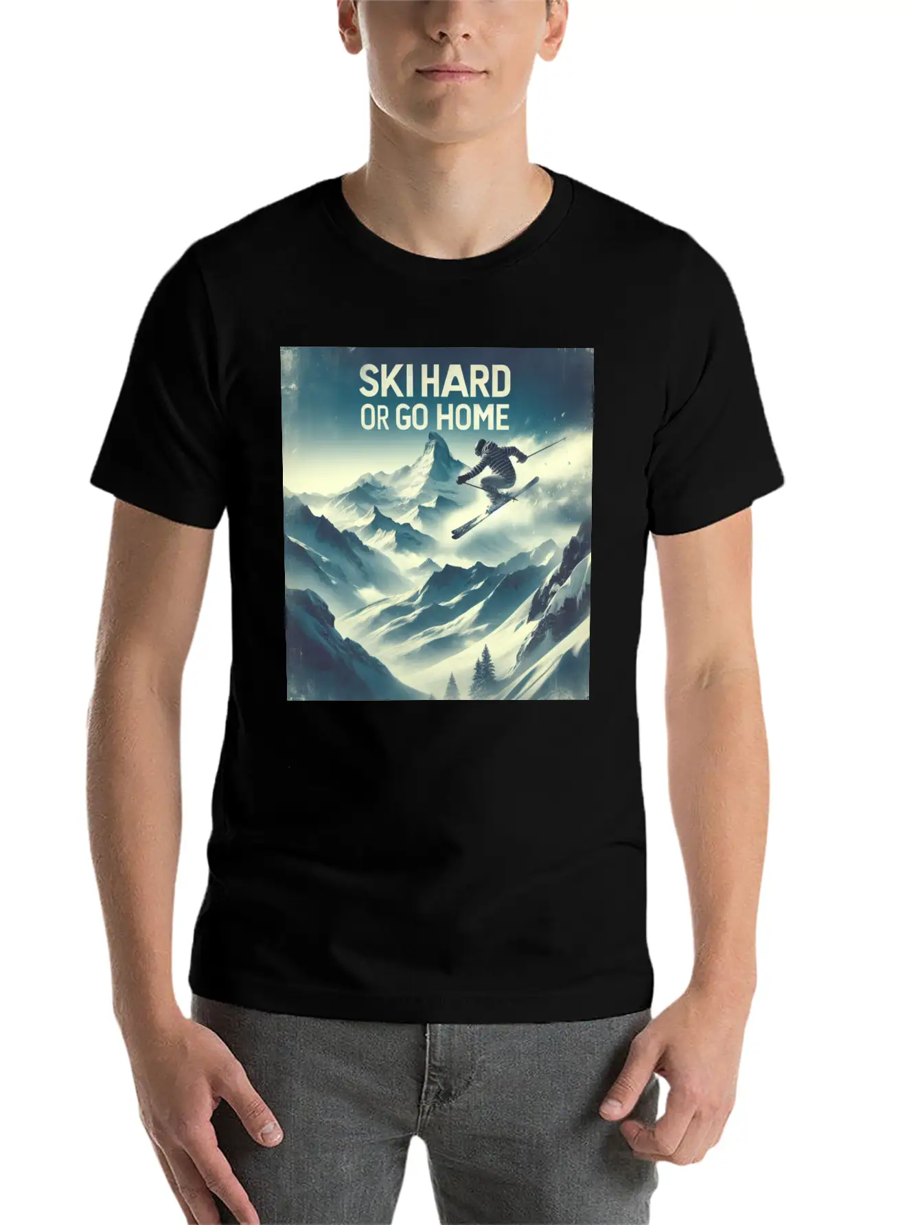 Alpine Skier Trick Unisex Casual T-Shirt – Clean Design For Daily Comfort
