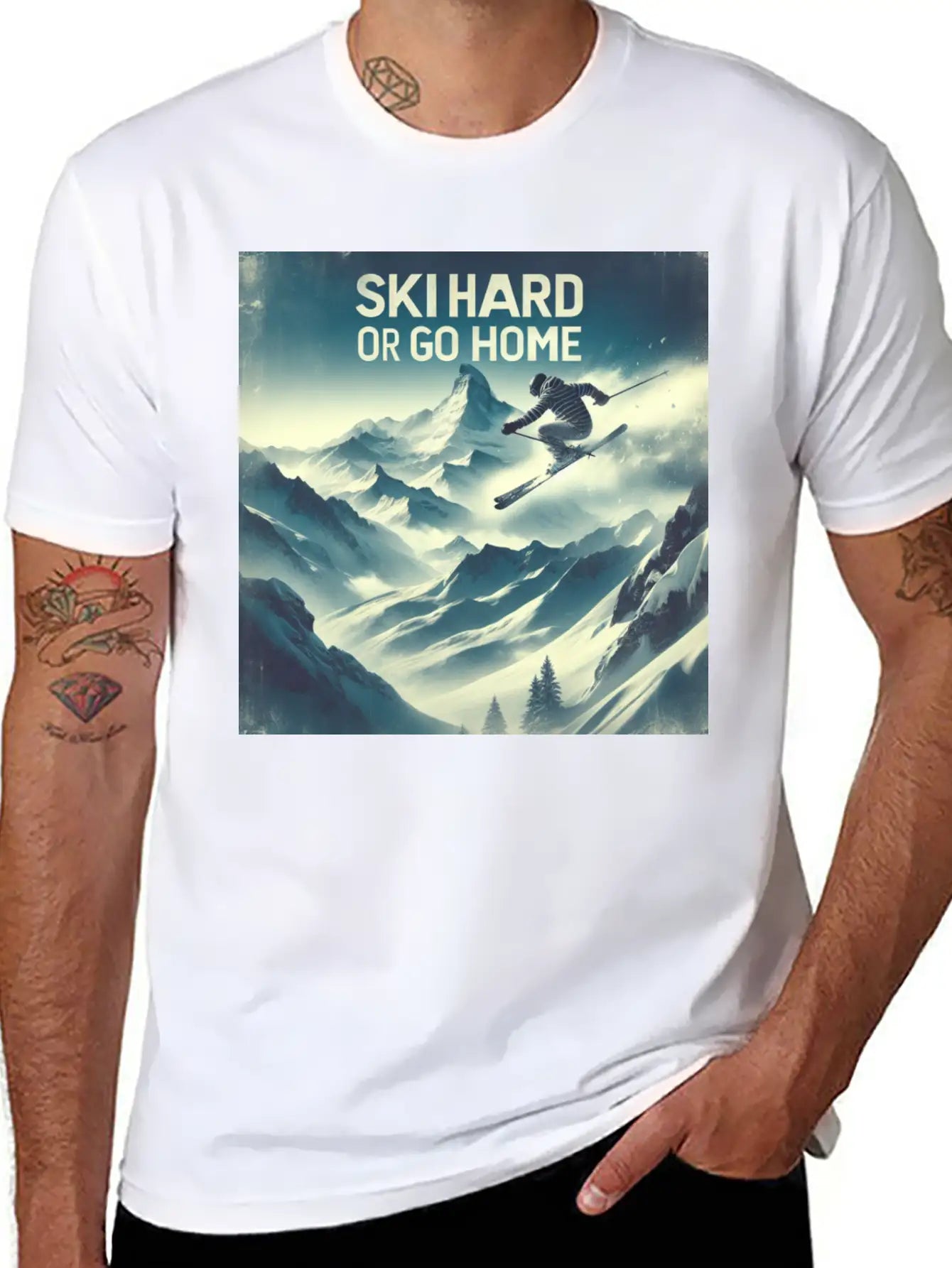 Alpine Skier Trick Unisex Casual T-Shirt – Clean Design For Daily Comfort