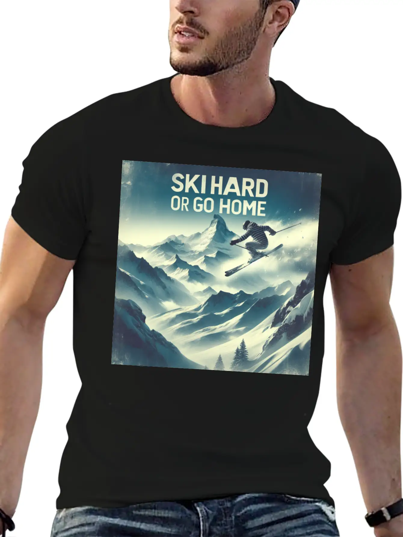 Alpine Skier Trick Unisex Casual T-Shirt – Clean Design For Daily Comfort