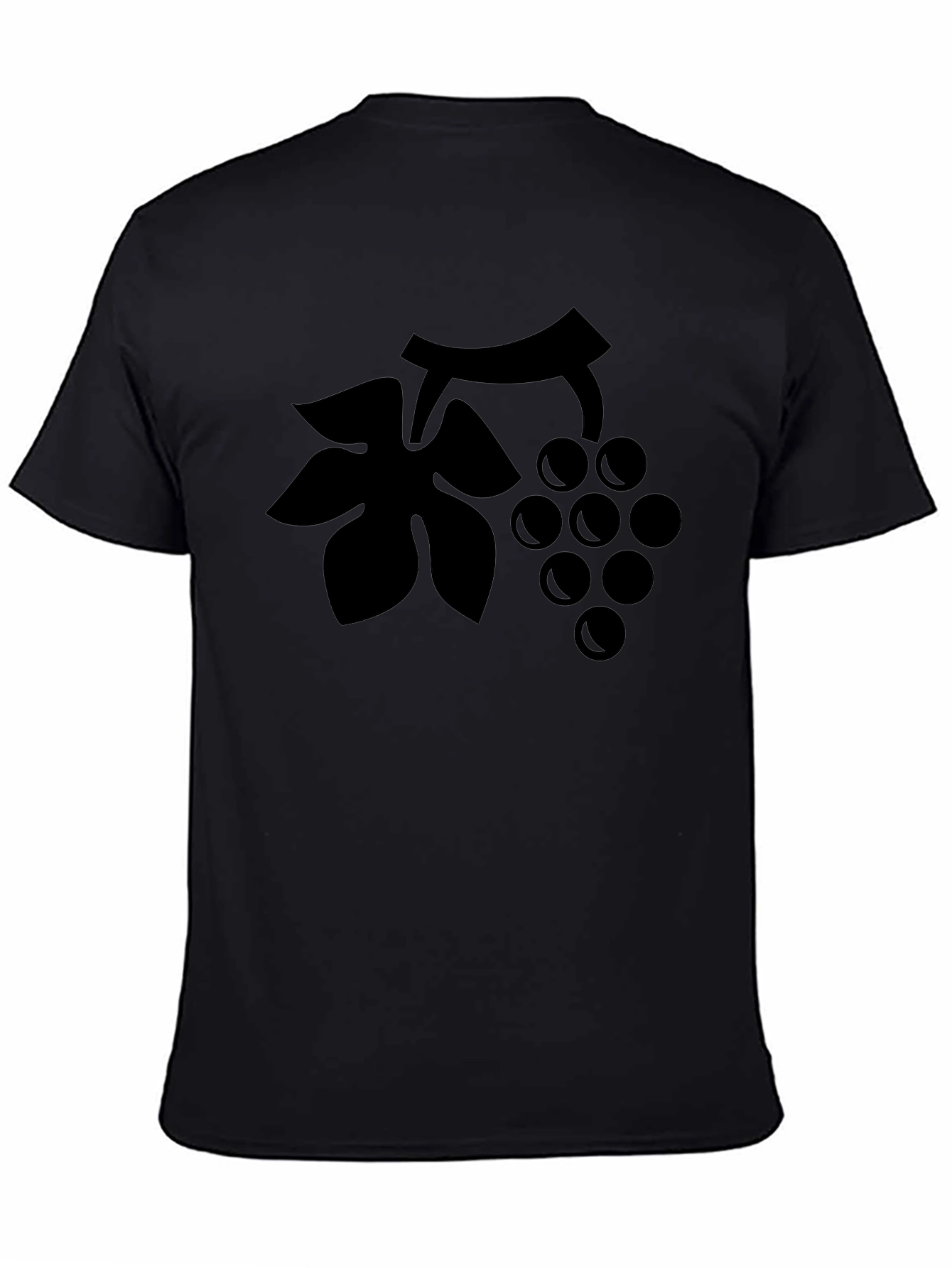 Grapes Graphic Tee - Black Cotton Blend T-Shirt