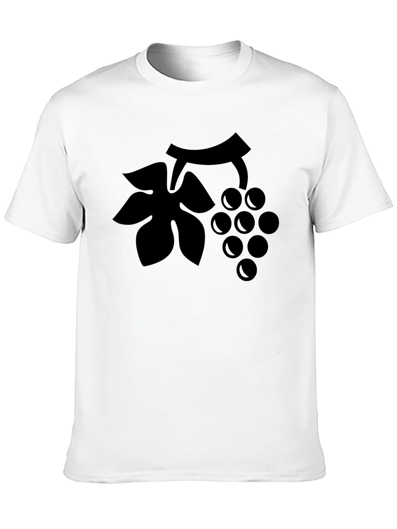 Grapes Graphic Tee - Black Cotton Blend T-Shirt