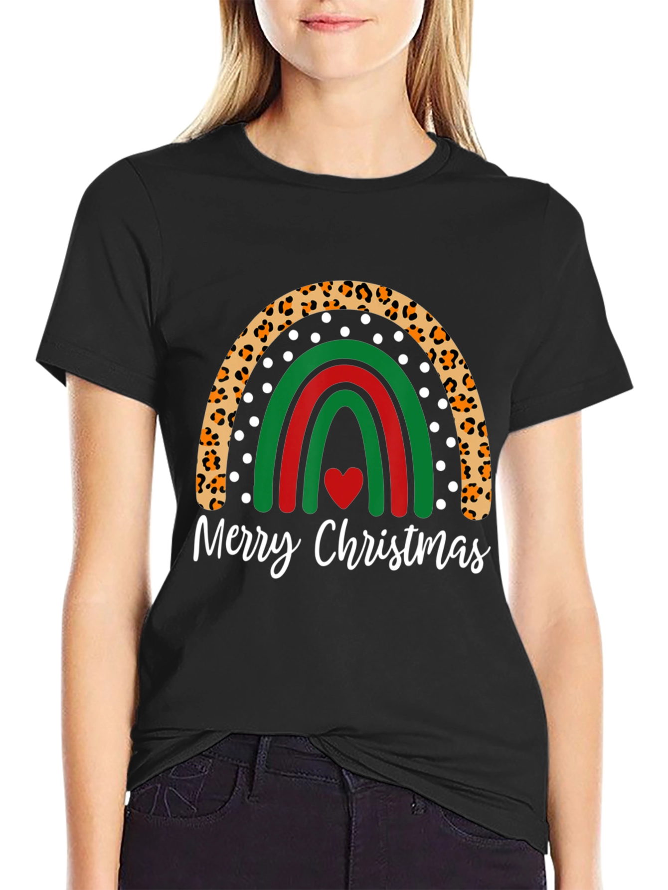 Festive Christmas Rainbow Graphic Tee
