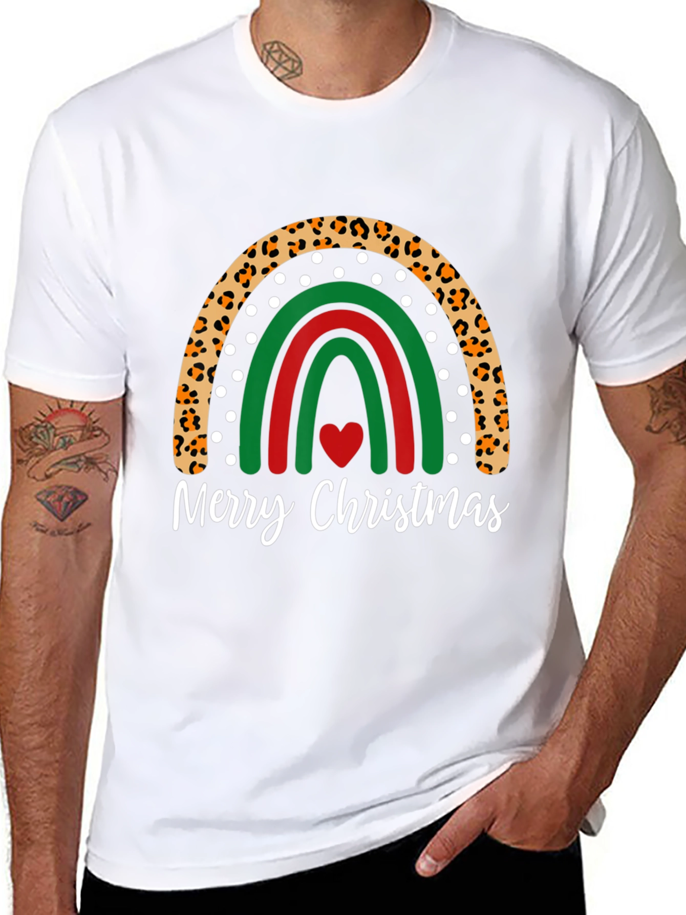Festive Christmas Rainbow Graphic Tee