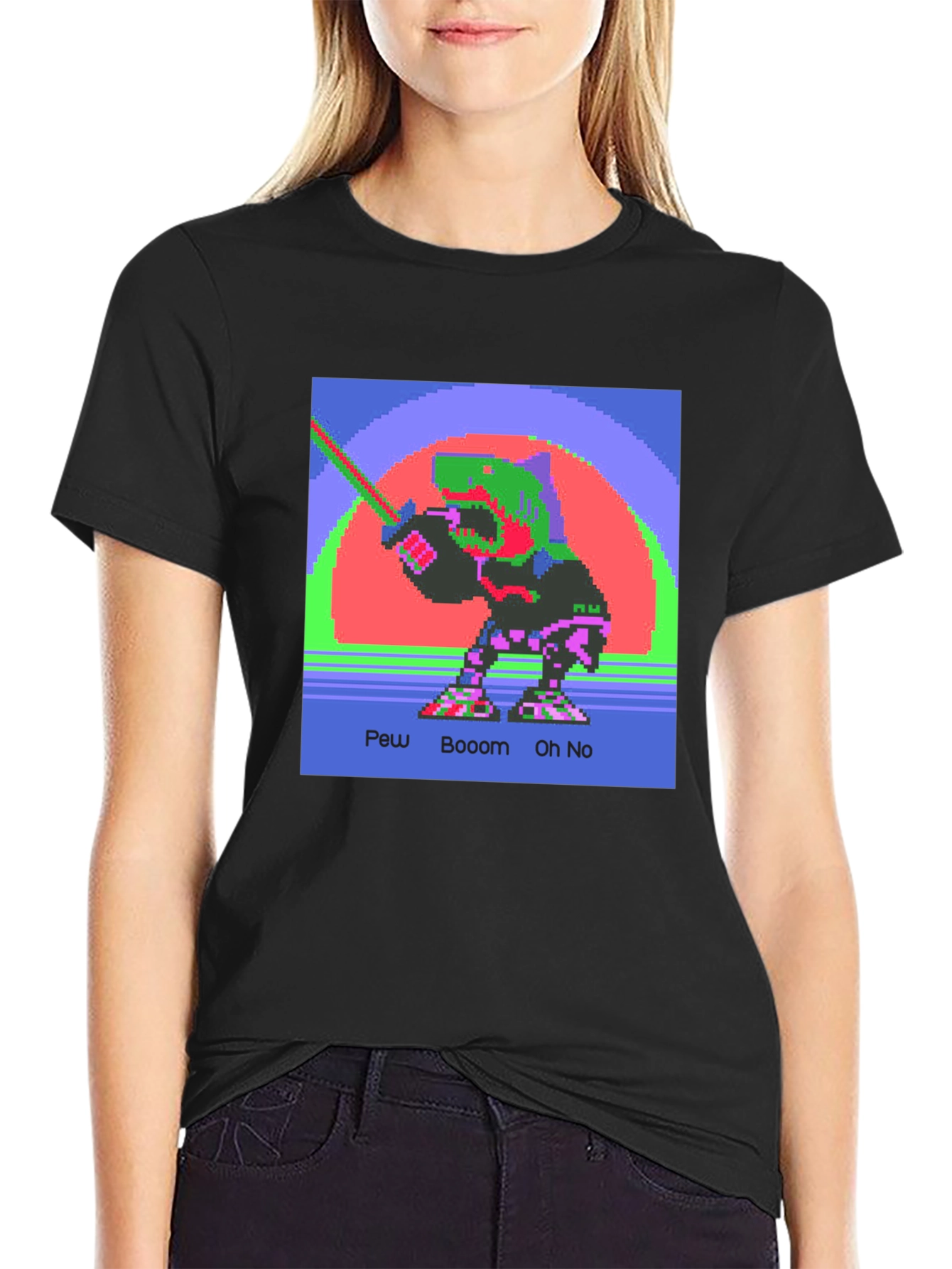 Retro 8-Bit Dinosaur Graphic Tee