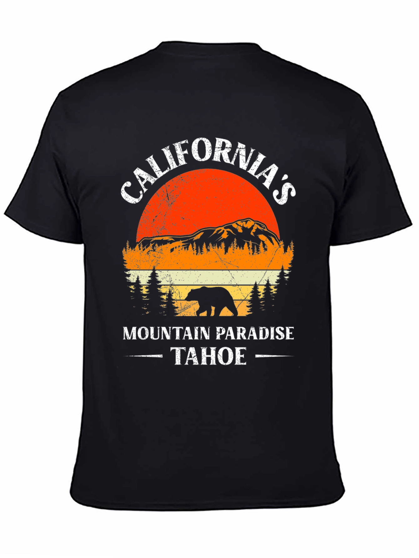 Californias Mountain Paradise Tahoe Bear Graphic T-Shirt
