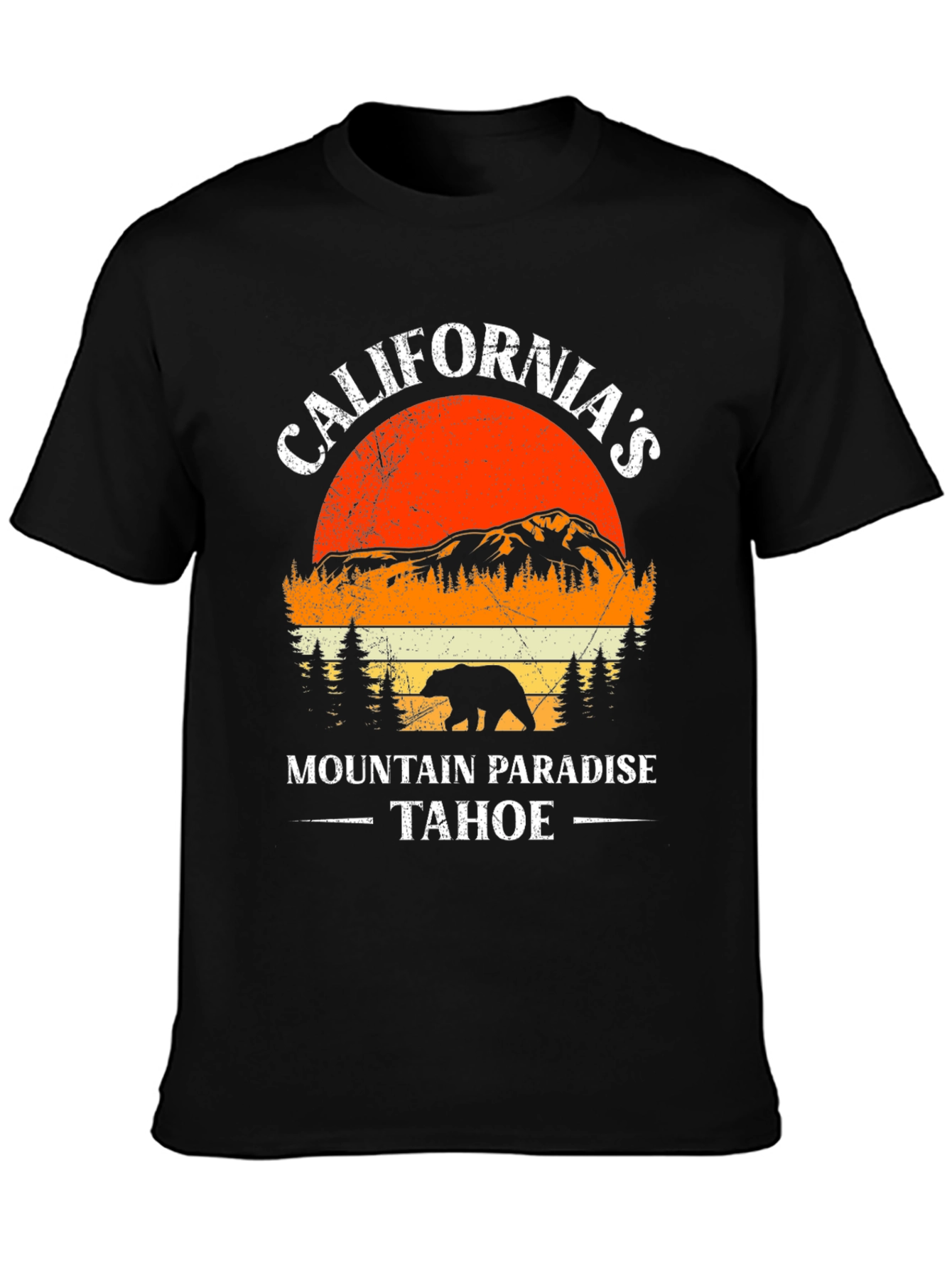 Californias Mountain Paradise Tahoe Bear Graphic T-Shirt