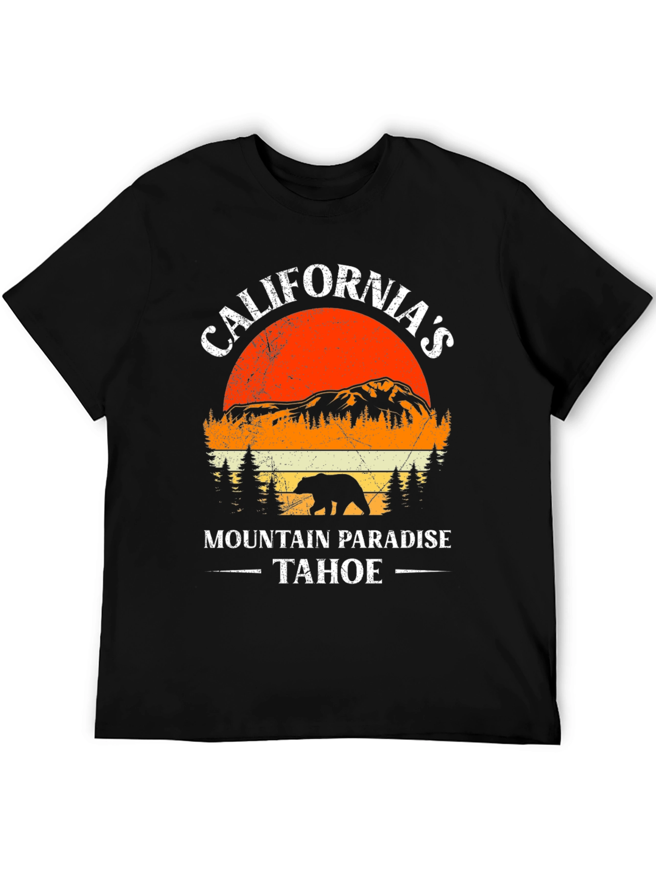 Californias Mountain Paradise Tahoe Bear Graphic T-Shirt