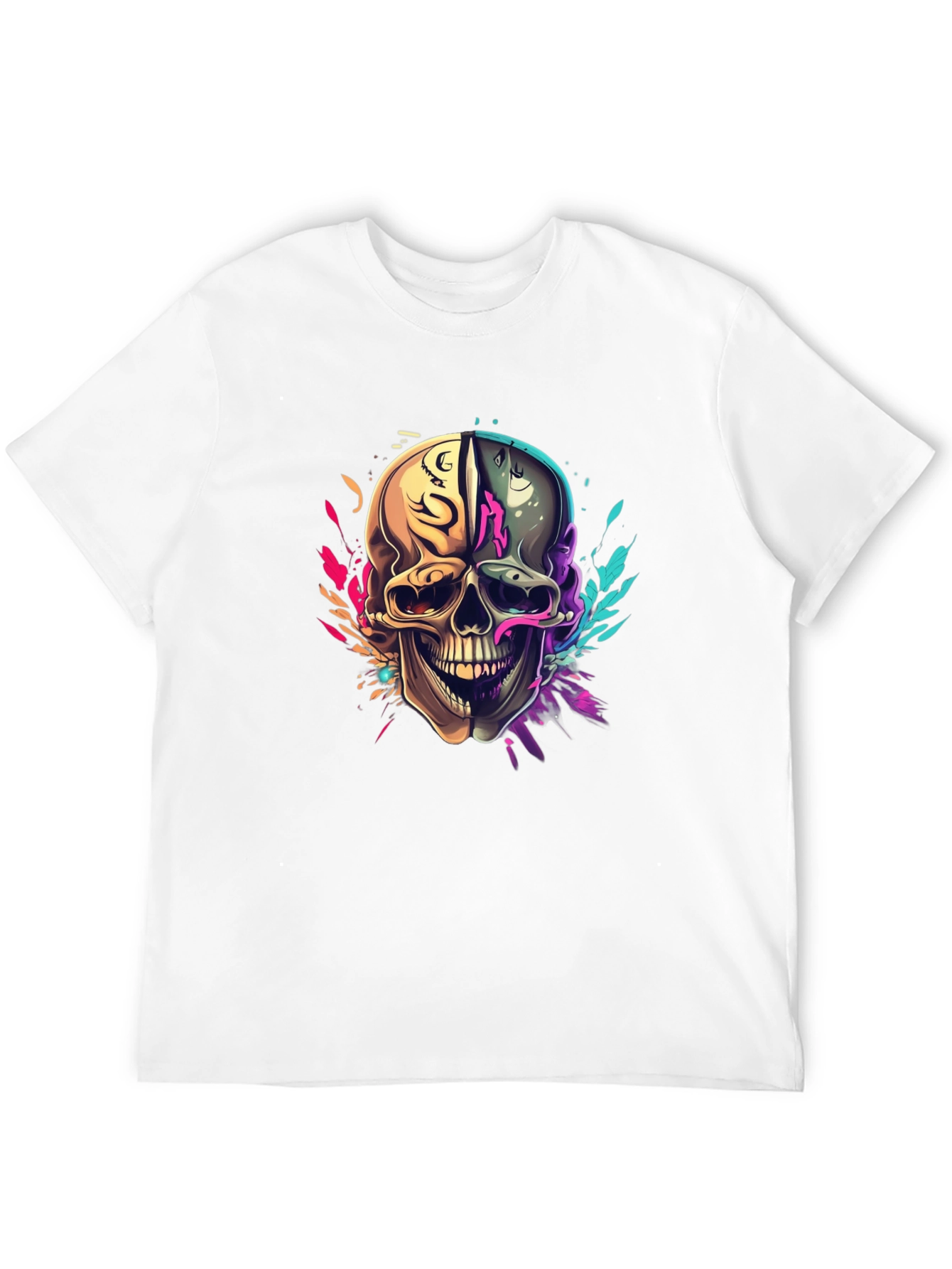 Colorful Skull Graphic T-Shirt