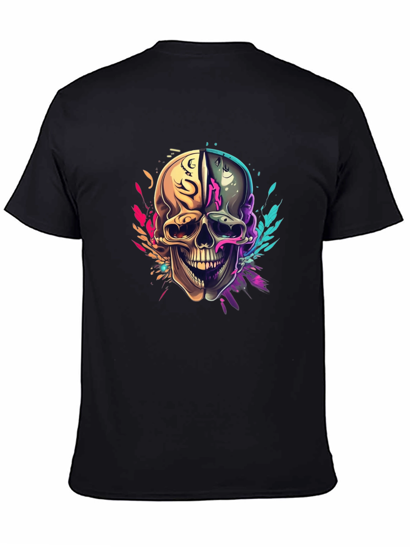 Colorful Skull Graphic T-Shirt