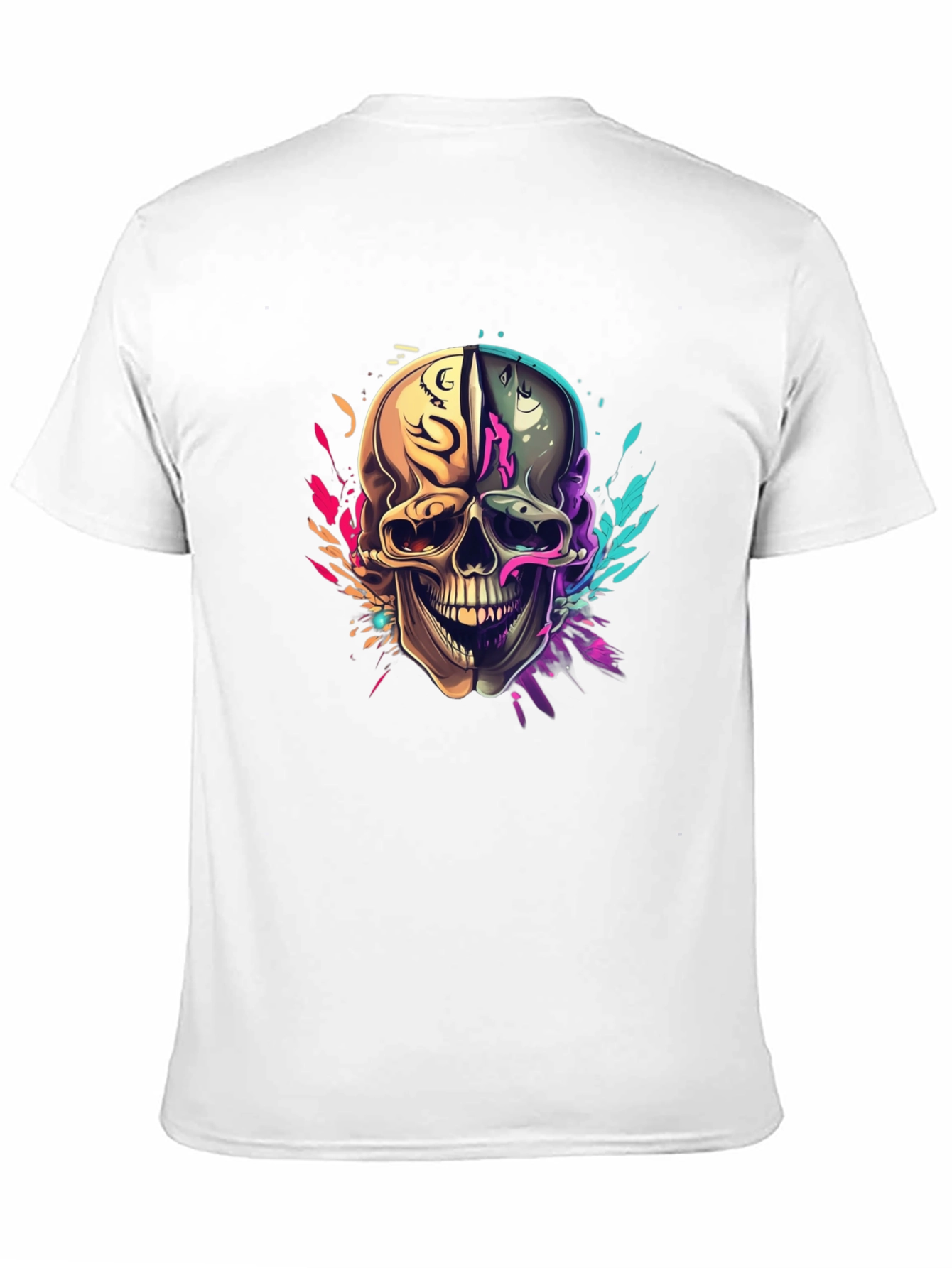 Colorful Skull Graphic T-Shirt
