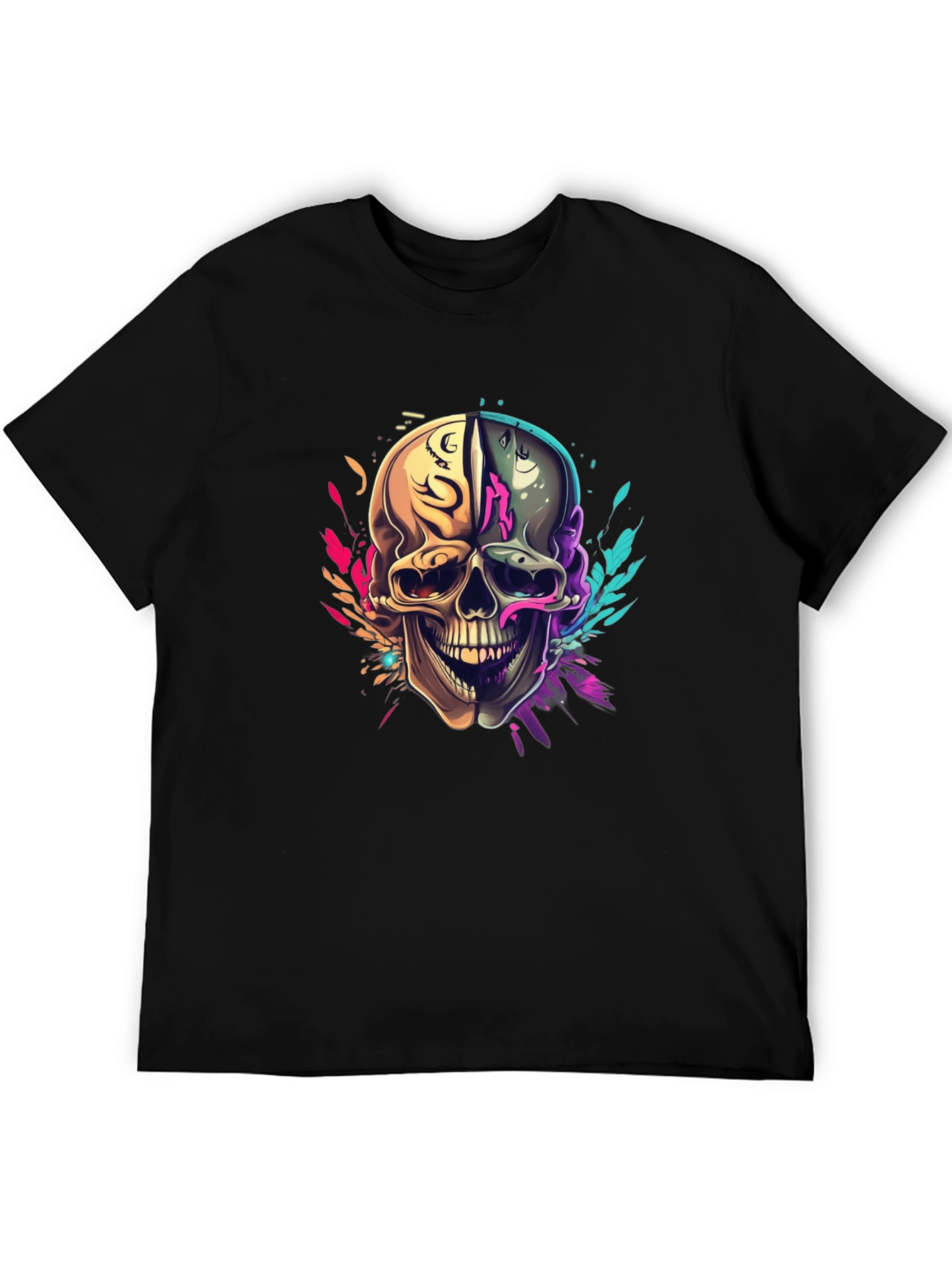 Colorful Skull Graphic T-Shirt