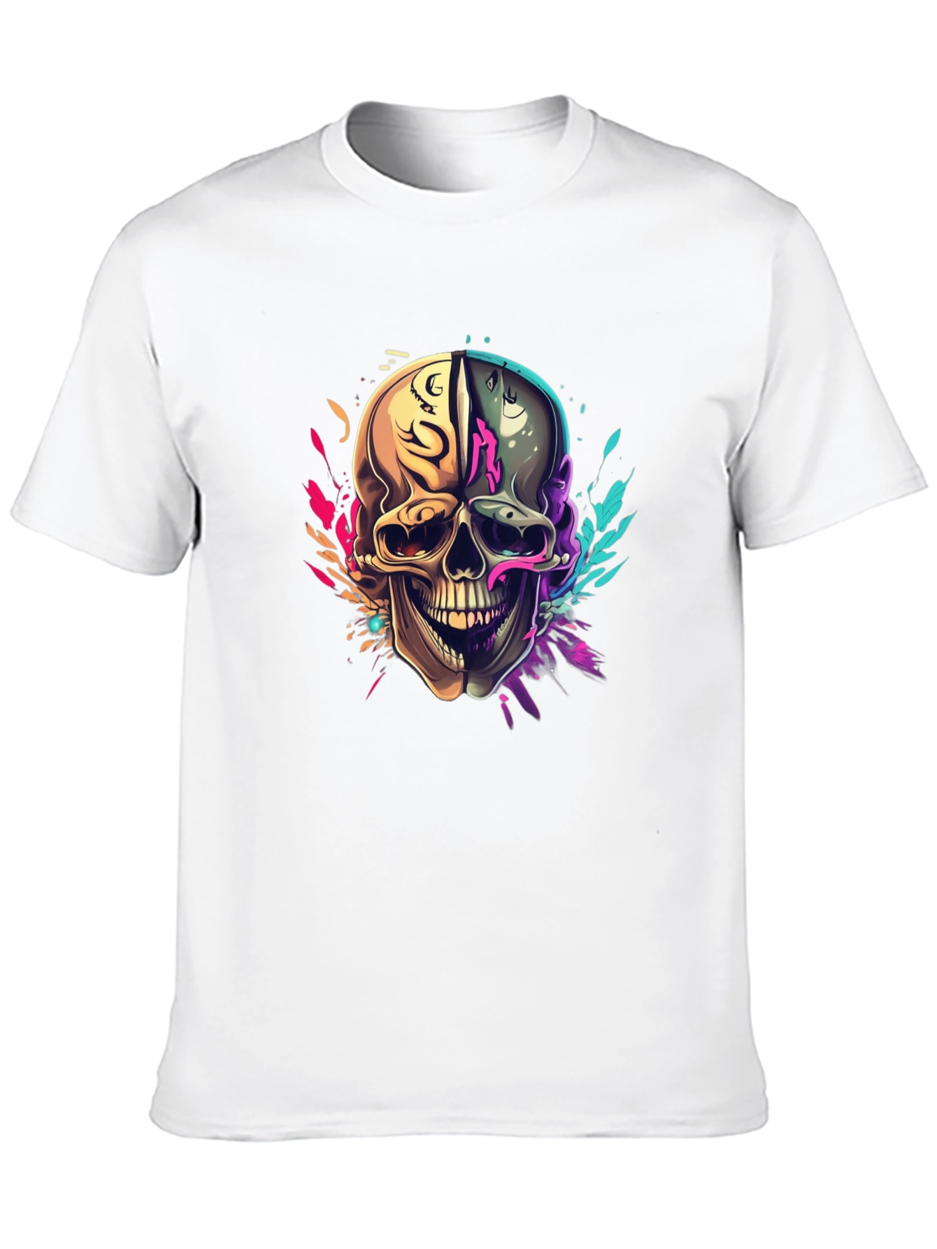 Colorful Skull Graphic T-Shirt