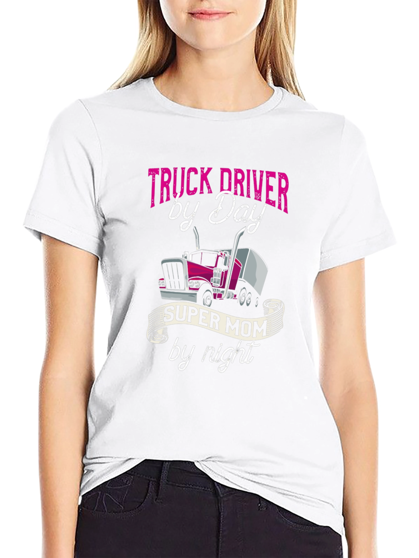 Truck Driver Mom T-Shirt - Super Mom By Night