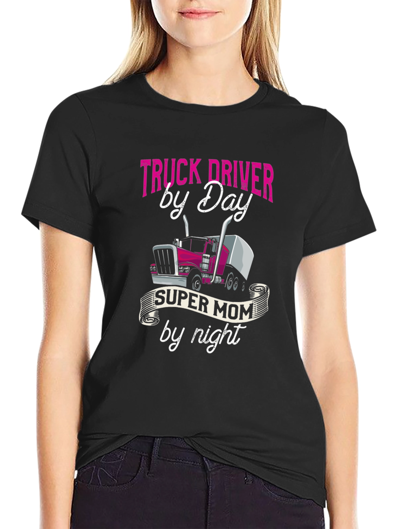 Truck Driver Mom T-Shirt - Super Mom By Night