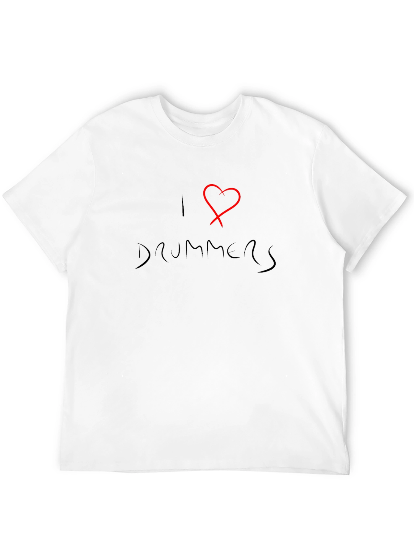 I Heart Drummers Black T-Shirt - Music Lover Tee