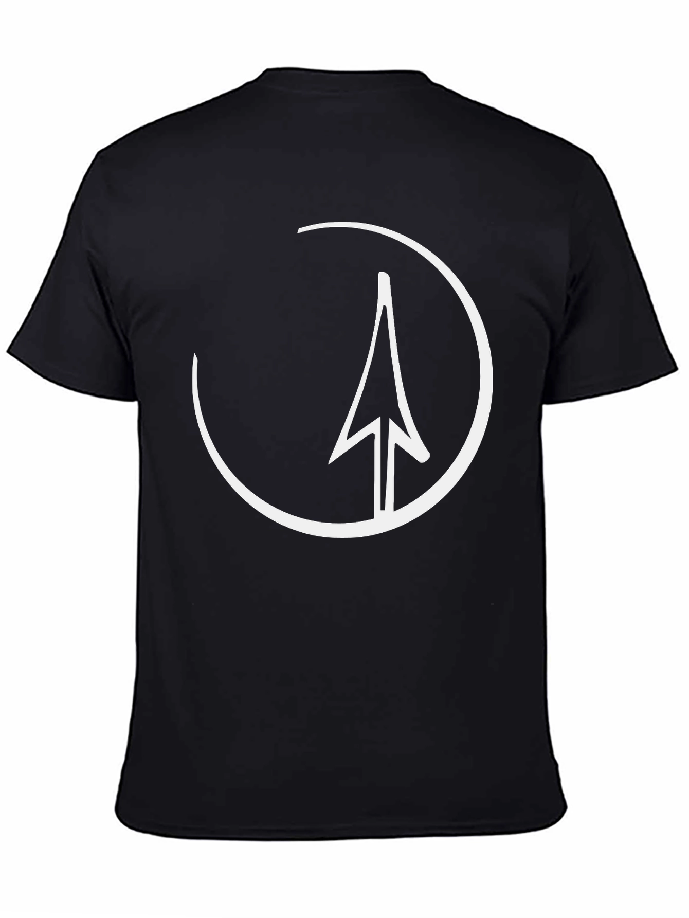 Black T-Shirt with Arrow Circle Graphic Tee