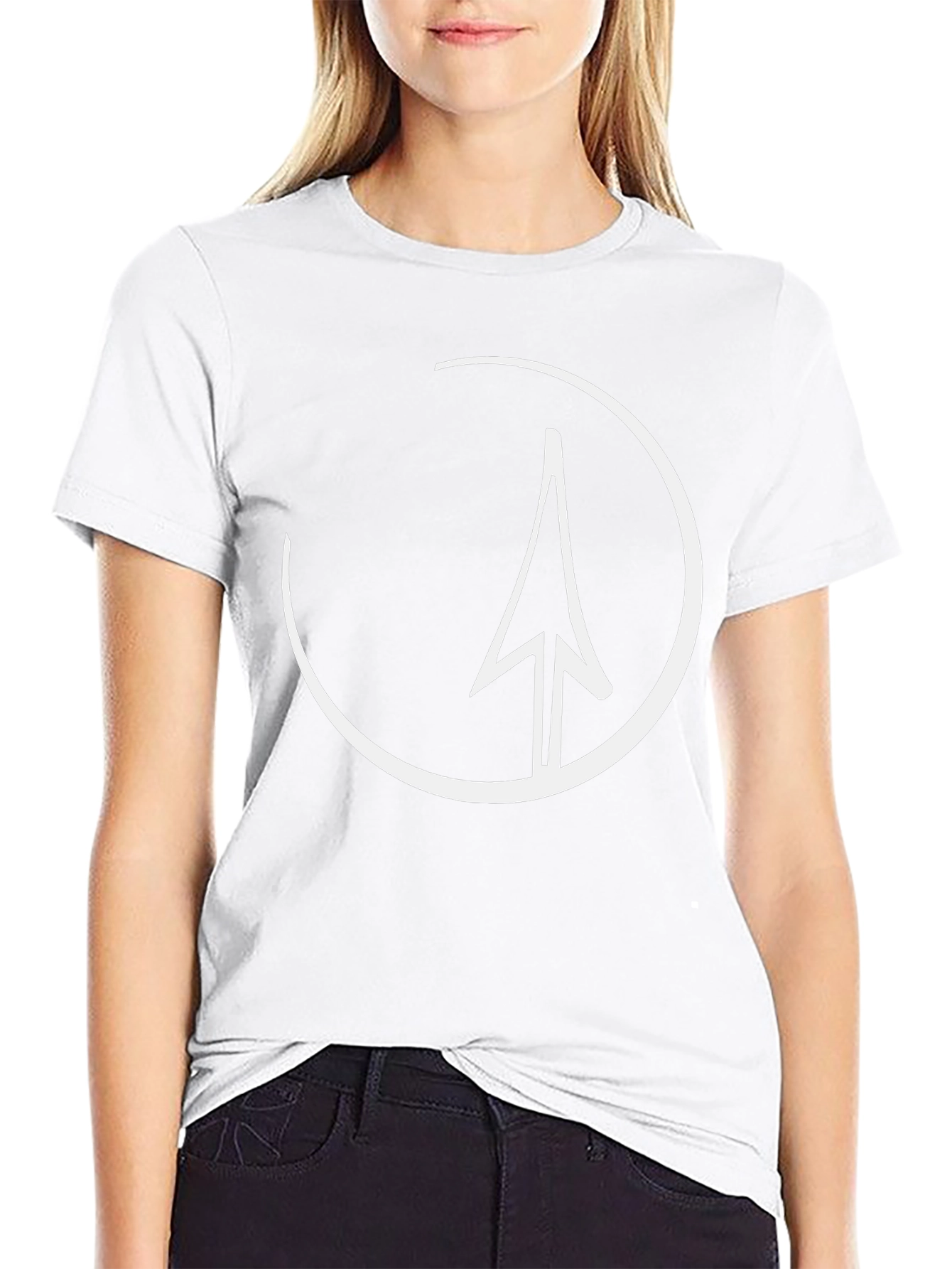 Black T-Shirt with Arrow Circle Graphic Tee