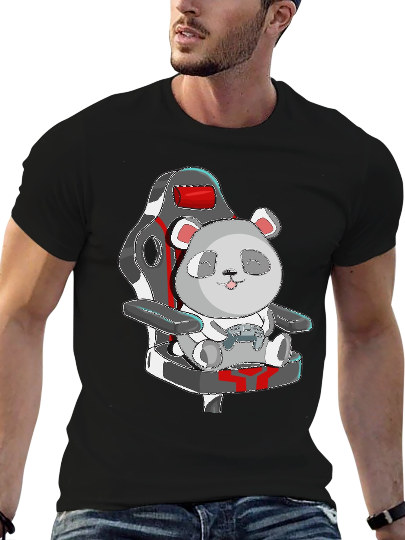 Panda Gamer T-Shirt - Cute Cartoon Graphic Tee