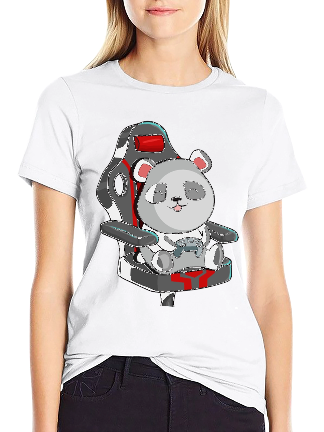 Panda Gamer T-Shirt - Cute Cartoon Graphic Tee
