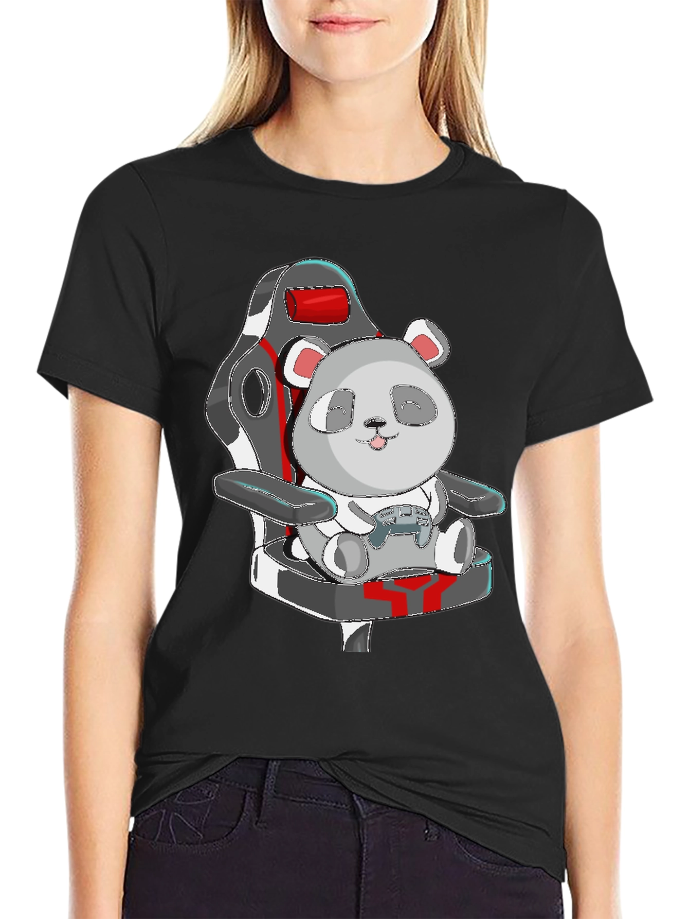 Panda Gamer T-Shirt - Cute Cartoon Graphic Tee