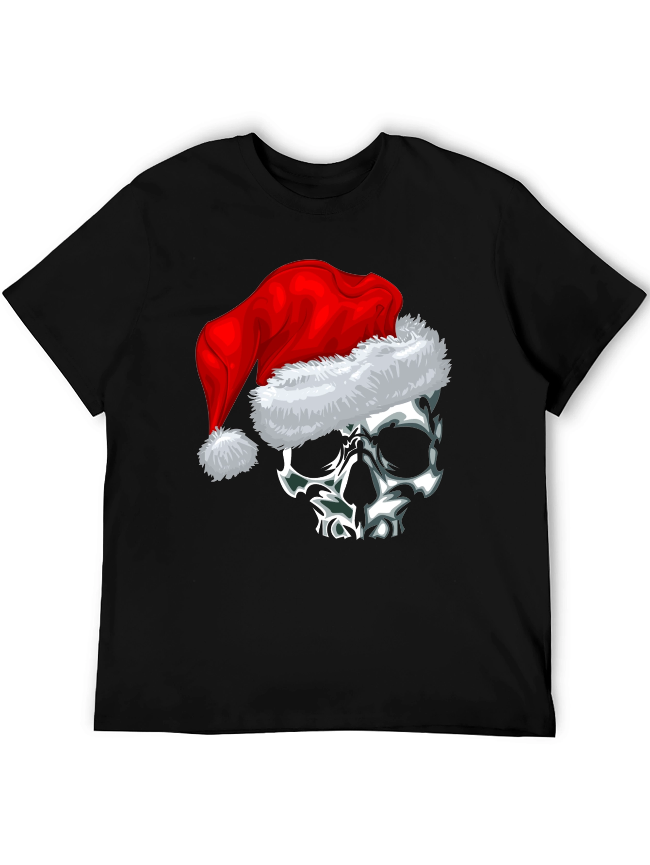 Skull with Santa Hat Graphic Tee