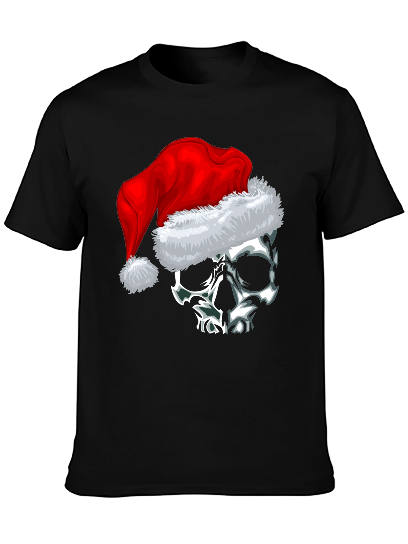 Skull with Santa Hat Graphic Tee