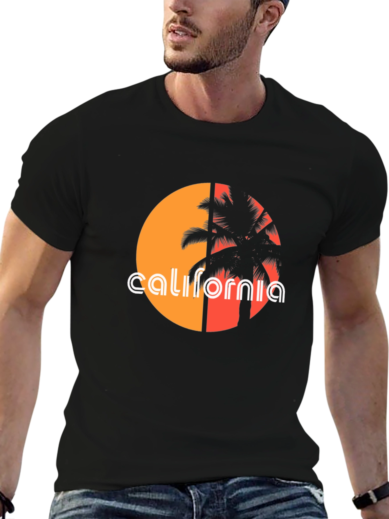 California Palm Tree Sunset Graphic Tee