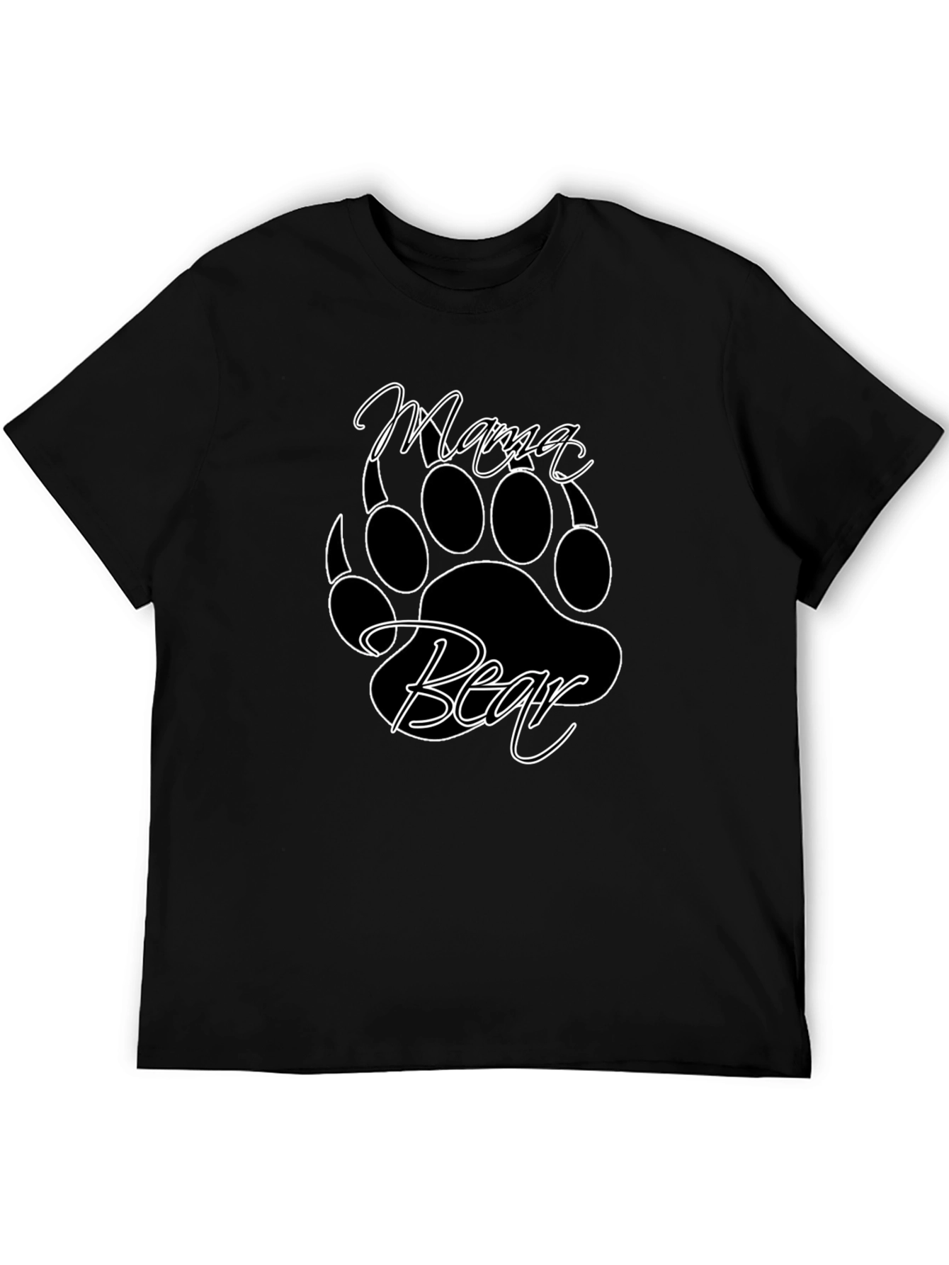 Mama Bear Graphic Tee - Black Cotton Blend Shirt