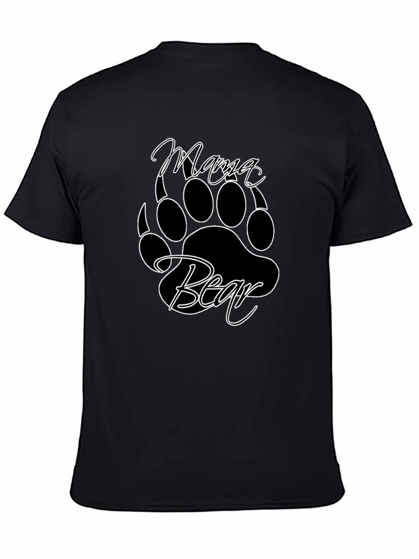 Mama Bear Graphic Tee - Black Cotton Blend Shirt