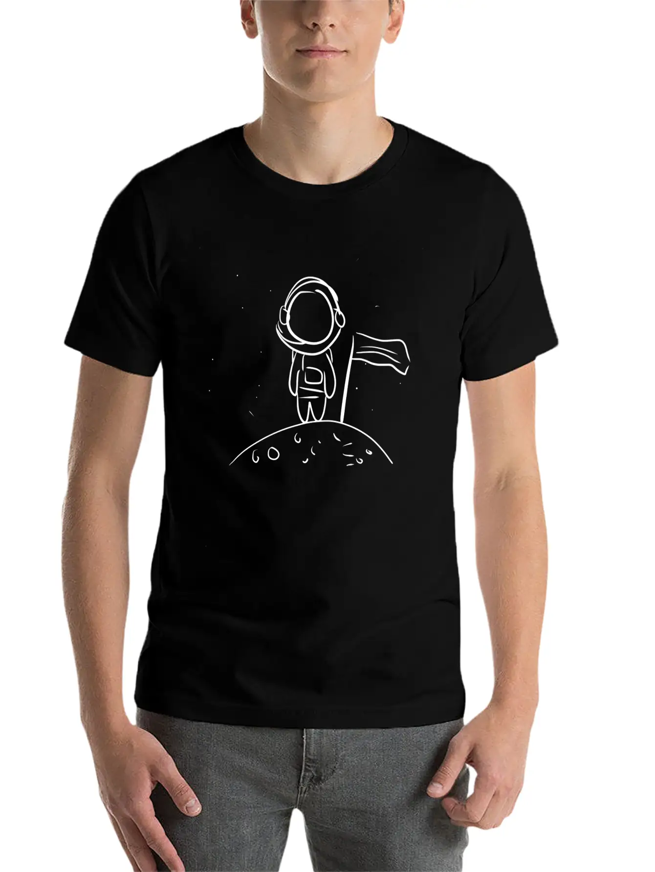 Astronaut Symbol Universe Space Moon Unisex Casual T-Shirt – Clean Design For Daily Comfort