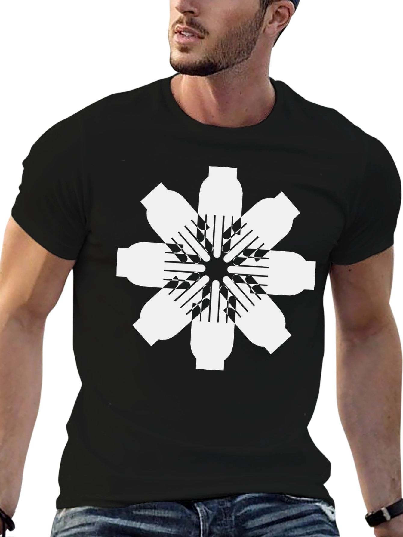 Black T-Shirt with Graphic Design