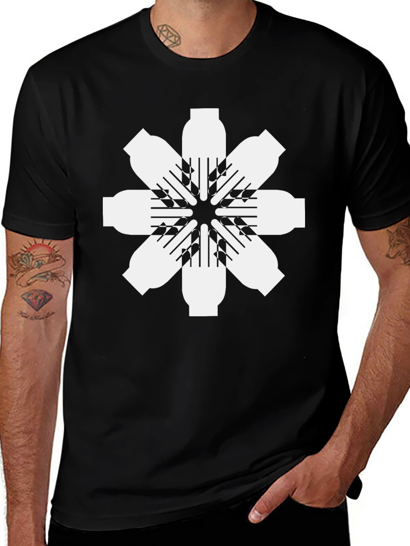 Black T-Shirt with Graphic Design