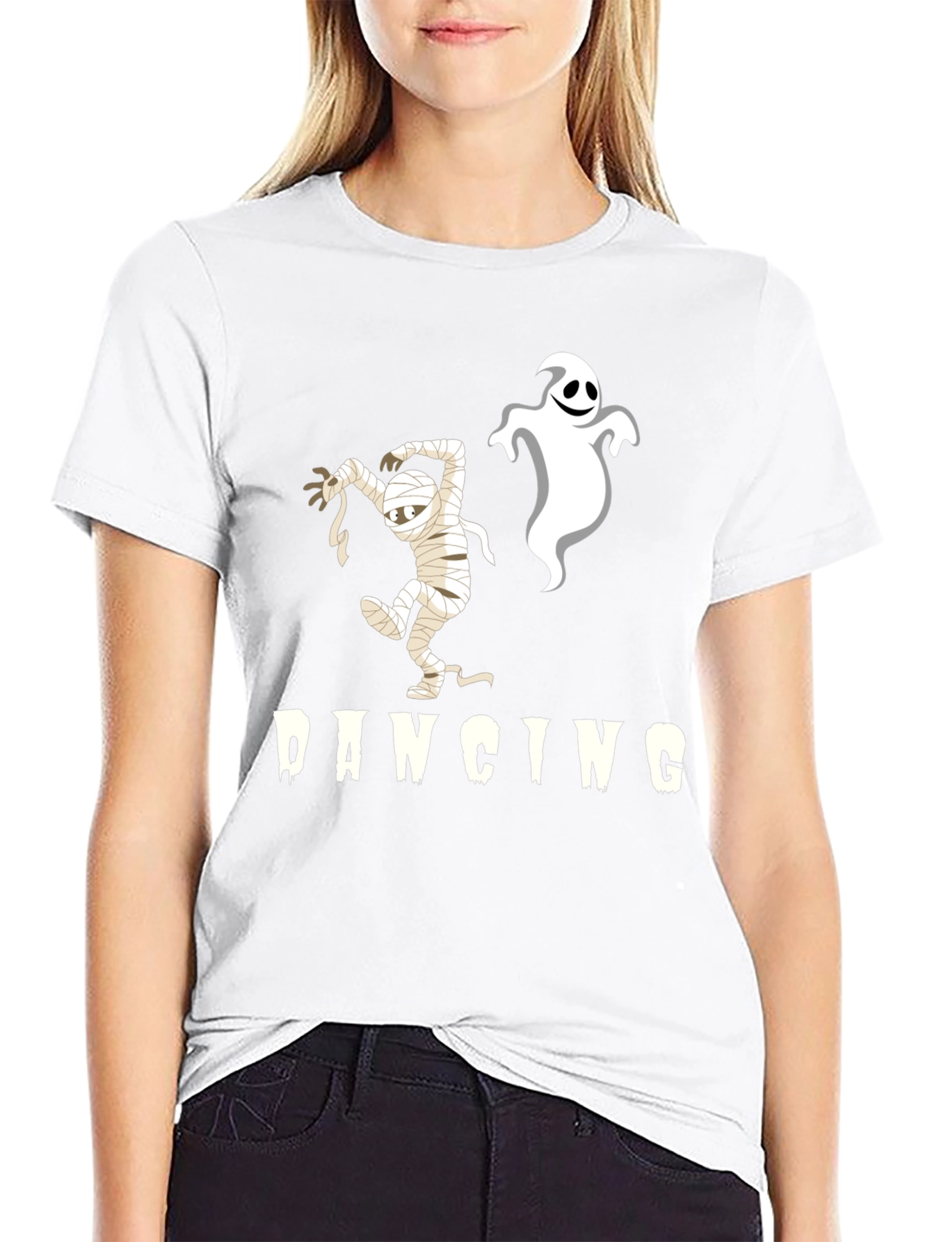 Dancing Mummy & Ghost Black T-Shirt