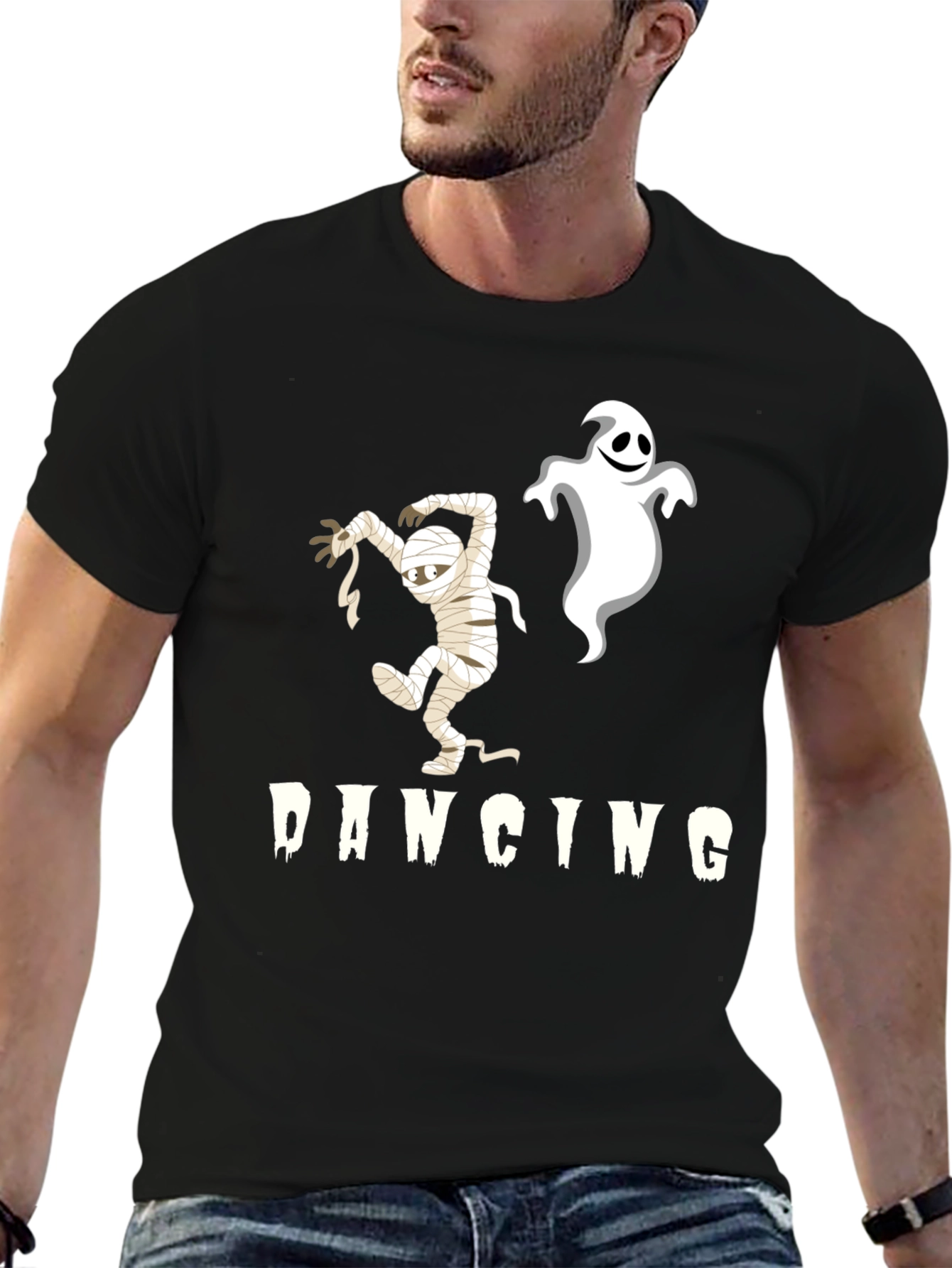 Dancing Mummy & Ghost Black T-Shirt