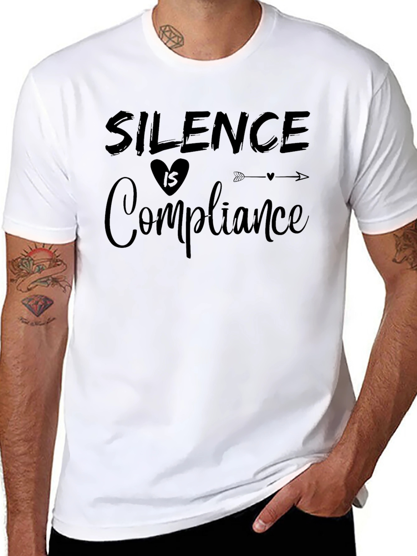 Silence is Compliance Graphic Tee - Black