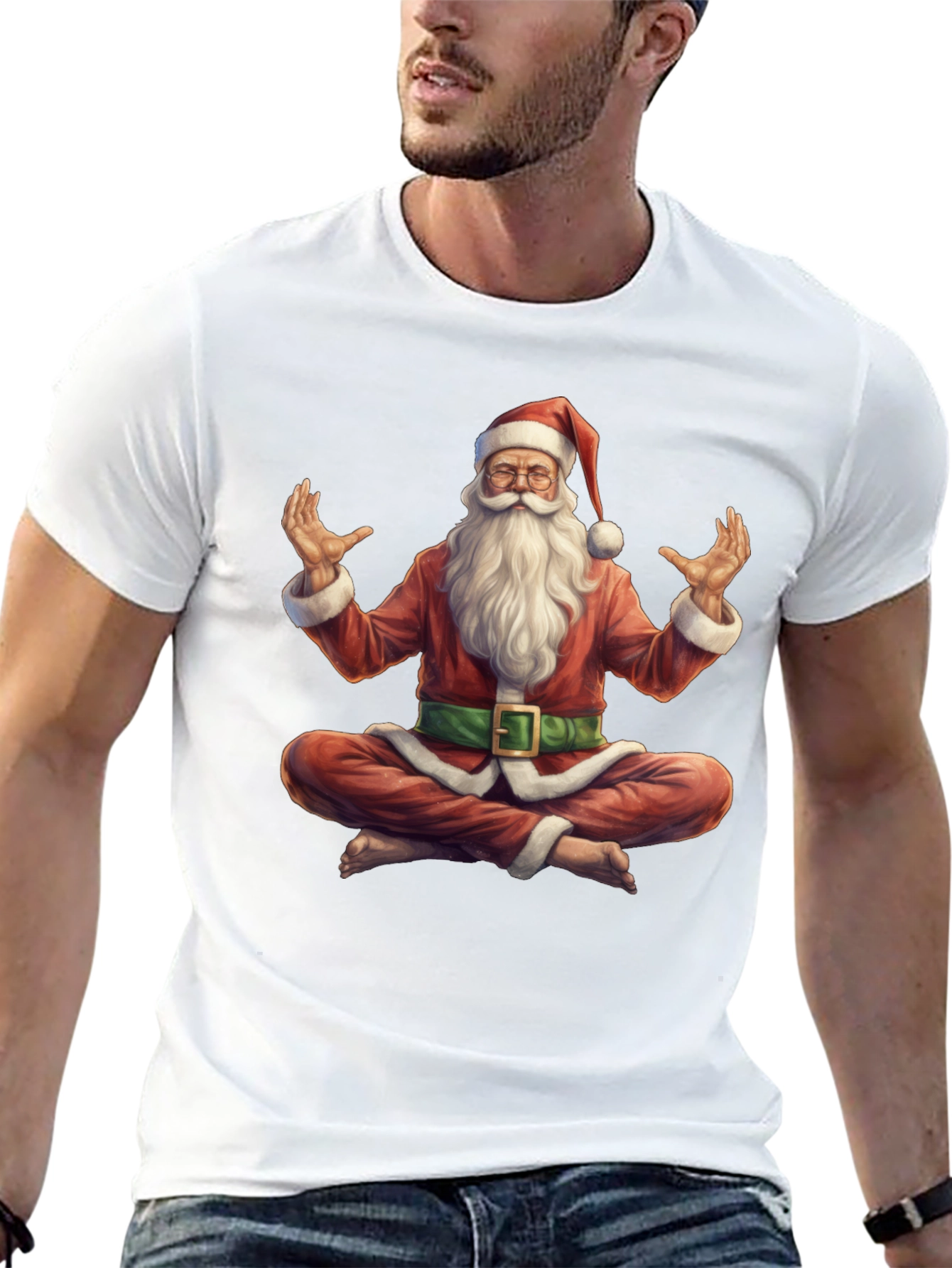 Zen Santa T-Shirt - Meditating Holiday Apparel