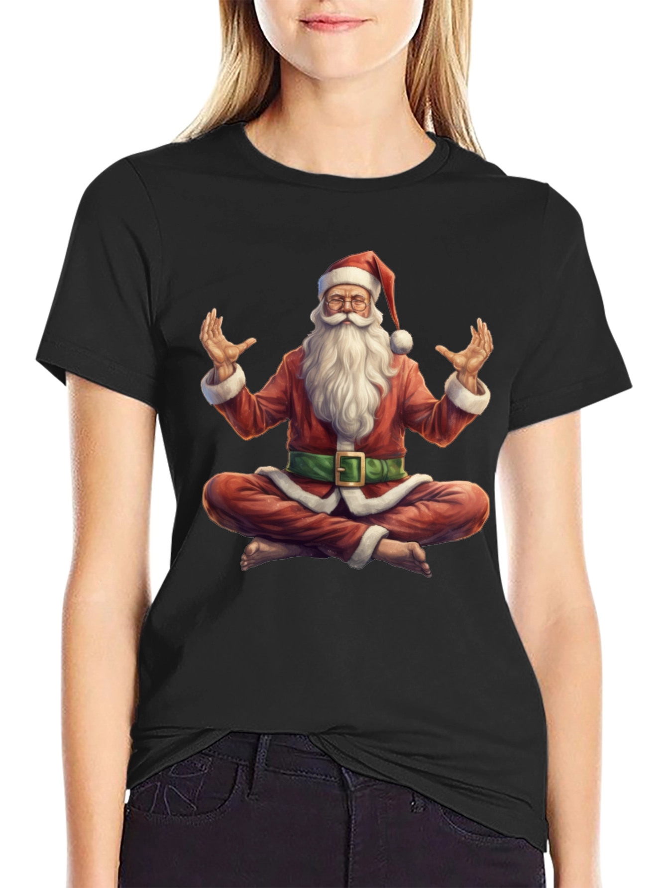 Zen Santa T-Shirt - Meditating Holiday Apparel