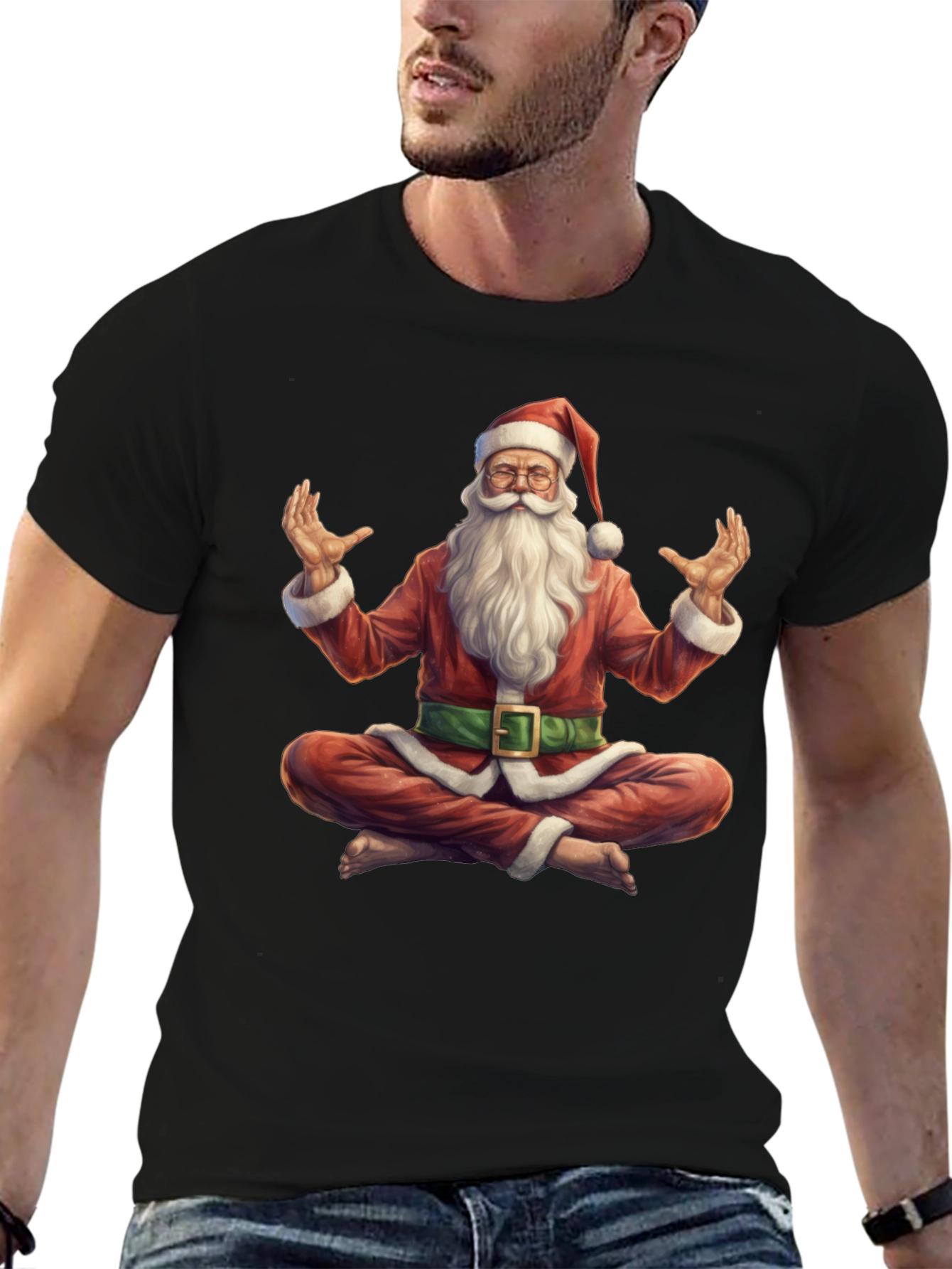 Zen Santa T-Shirt - Meditating Holiday Apparel