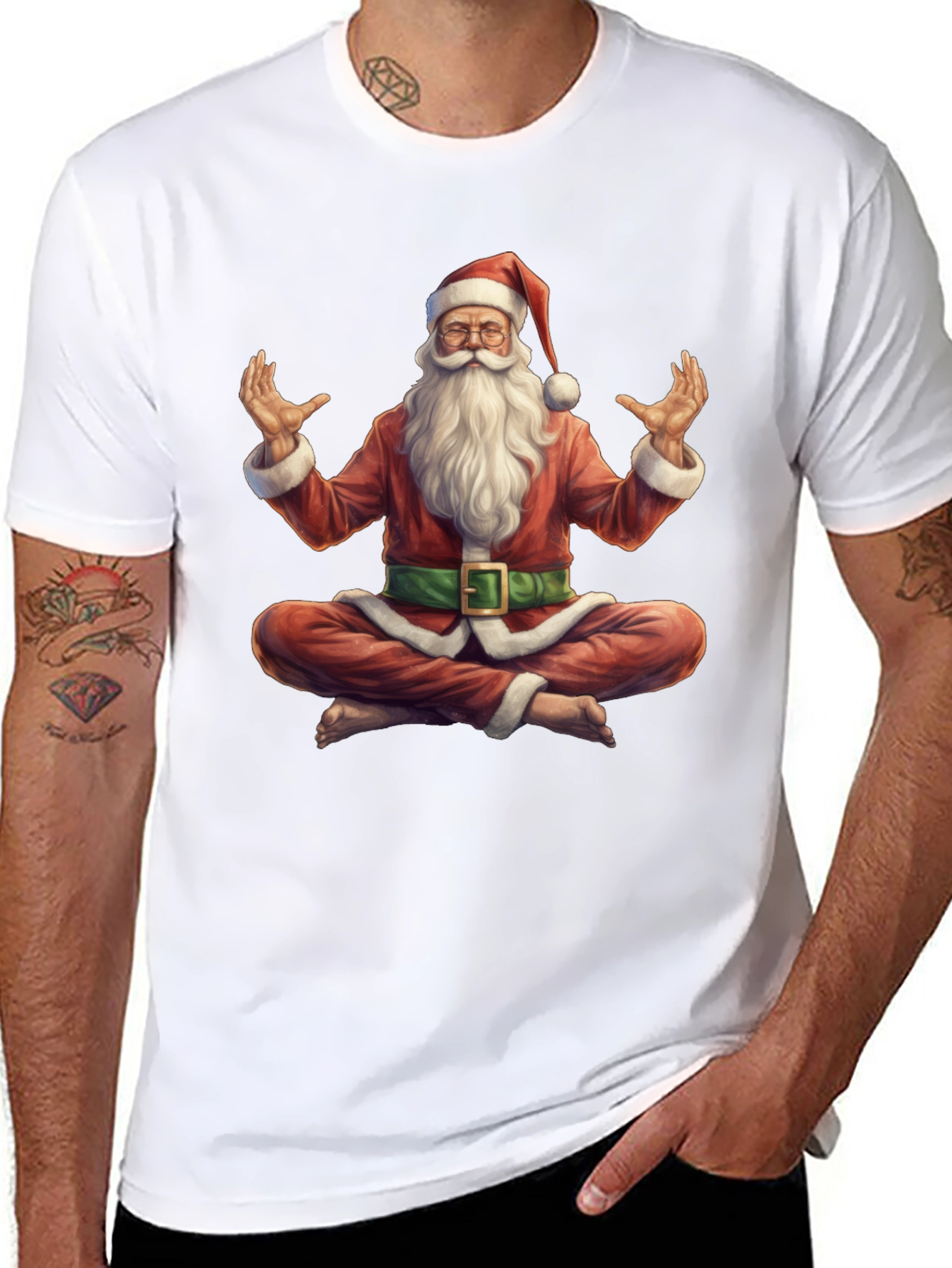 Zen Santa T-Shirt - Meditating Holiday Apparel