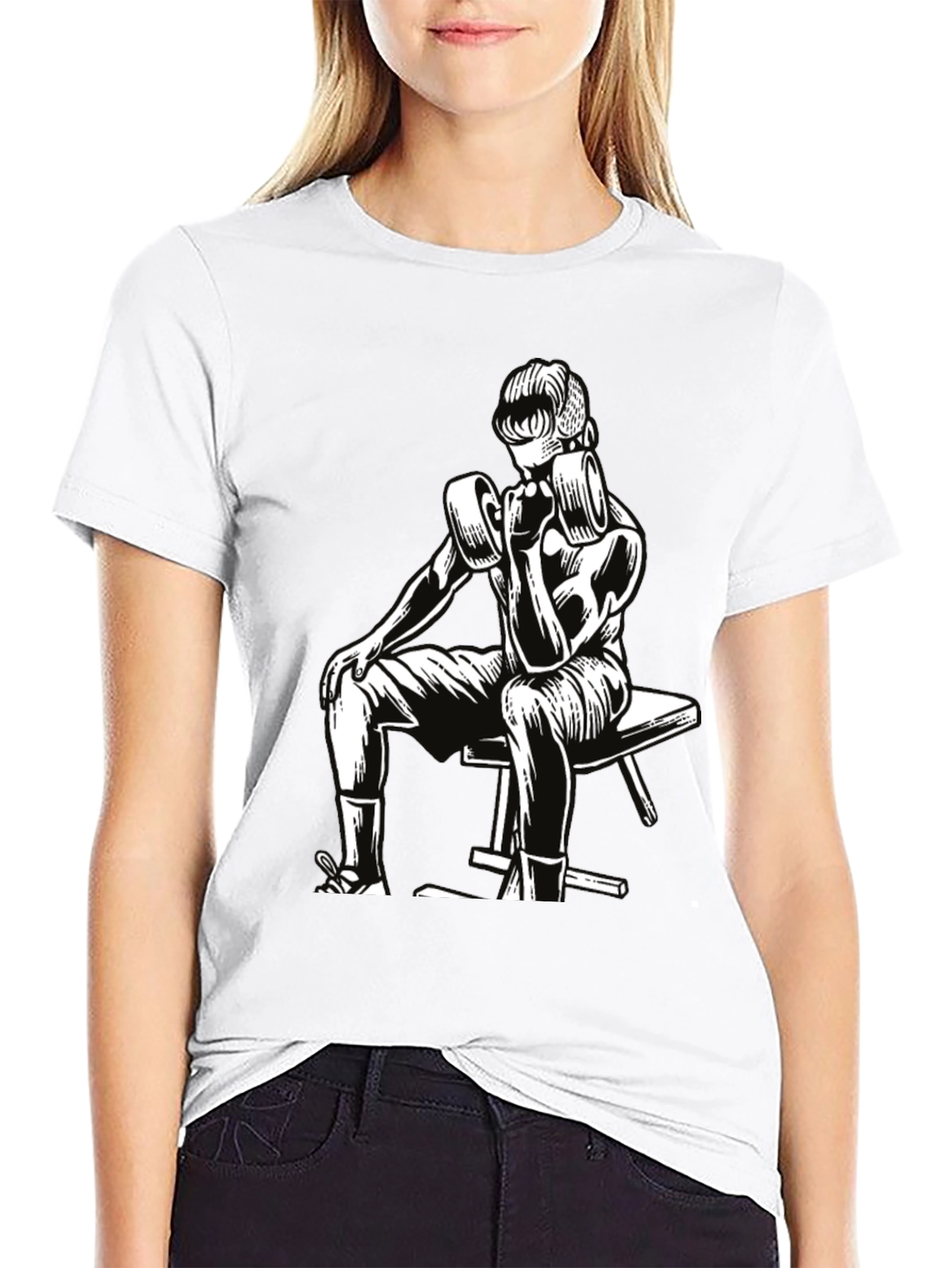 Retro Bodybuilder T-Shirt - Black