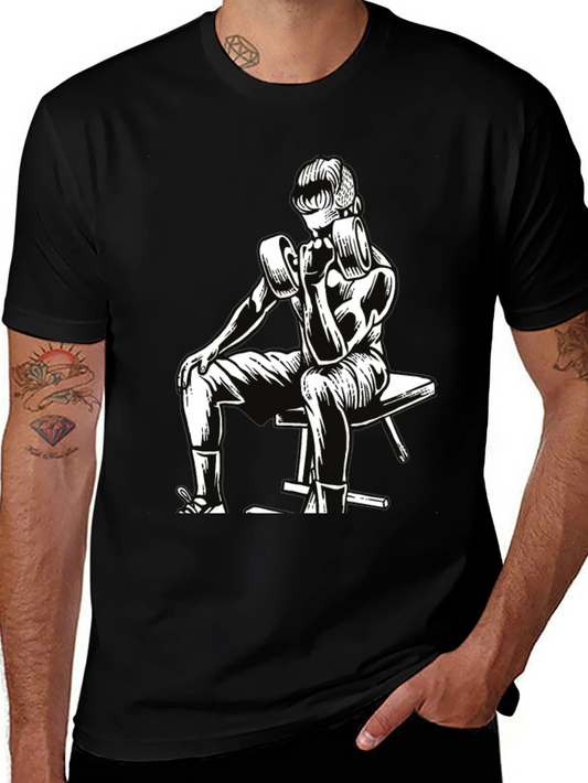 Retro Bodybuilder T-Shirt - Black