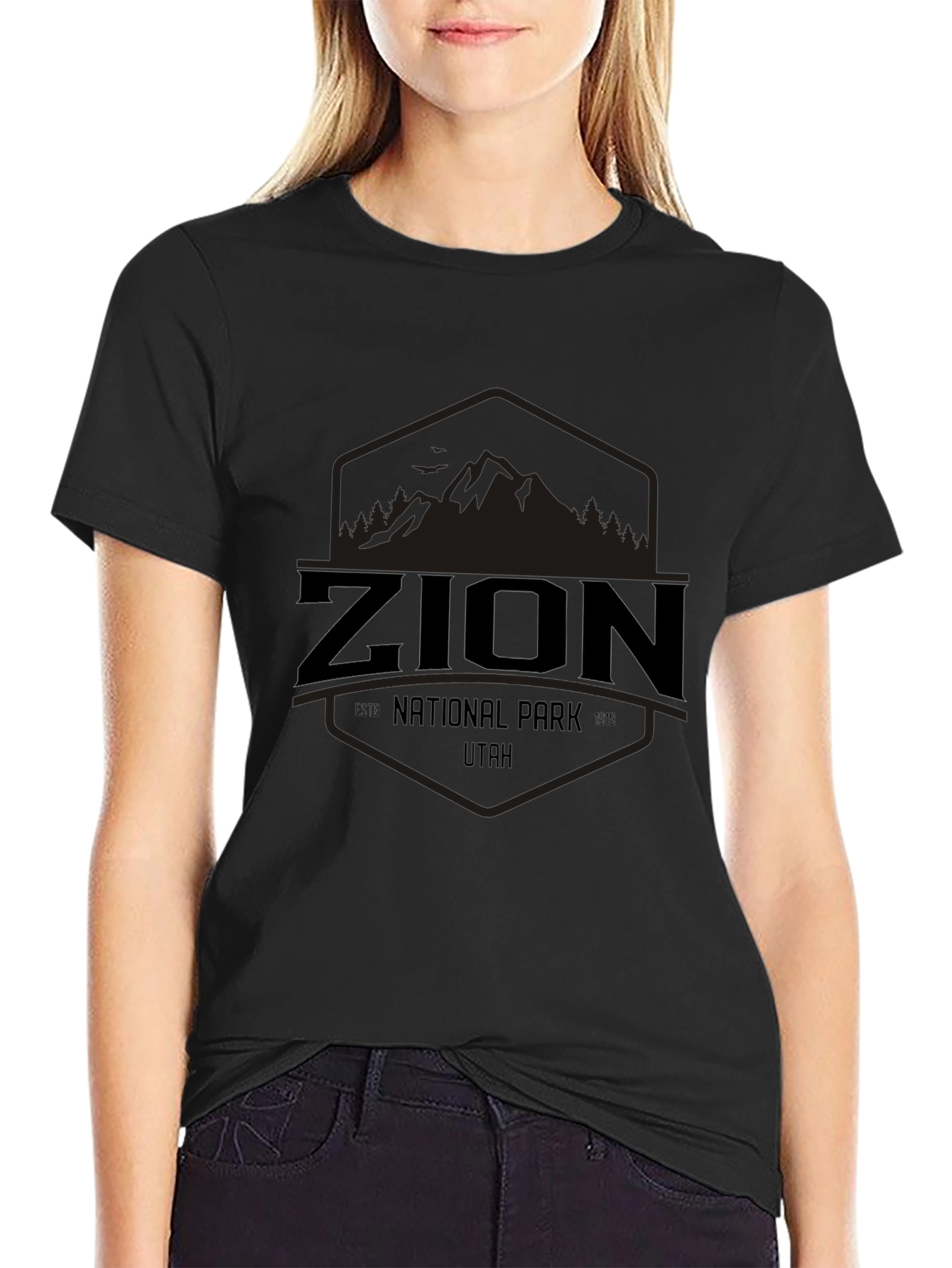 Zion National Park Utah Graphic Tee - Black