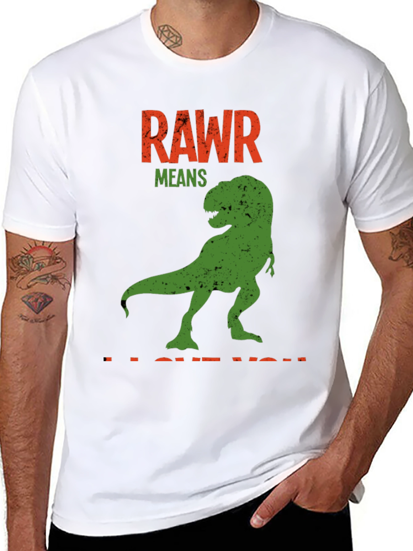 Rawr Means I Love You Dinosaur T-Shirt