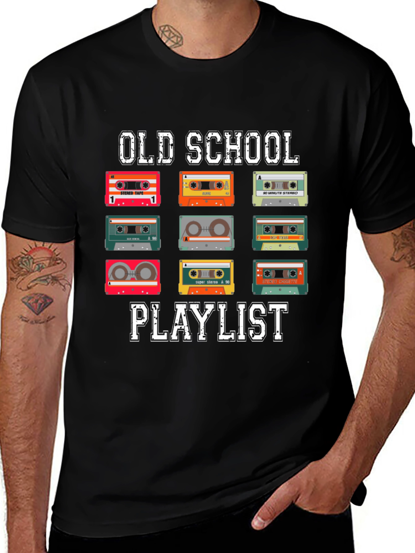 Old School Playlist Cassette Tape T-Shirt