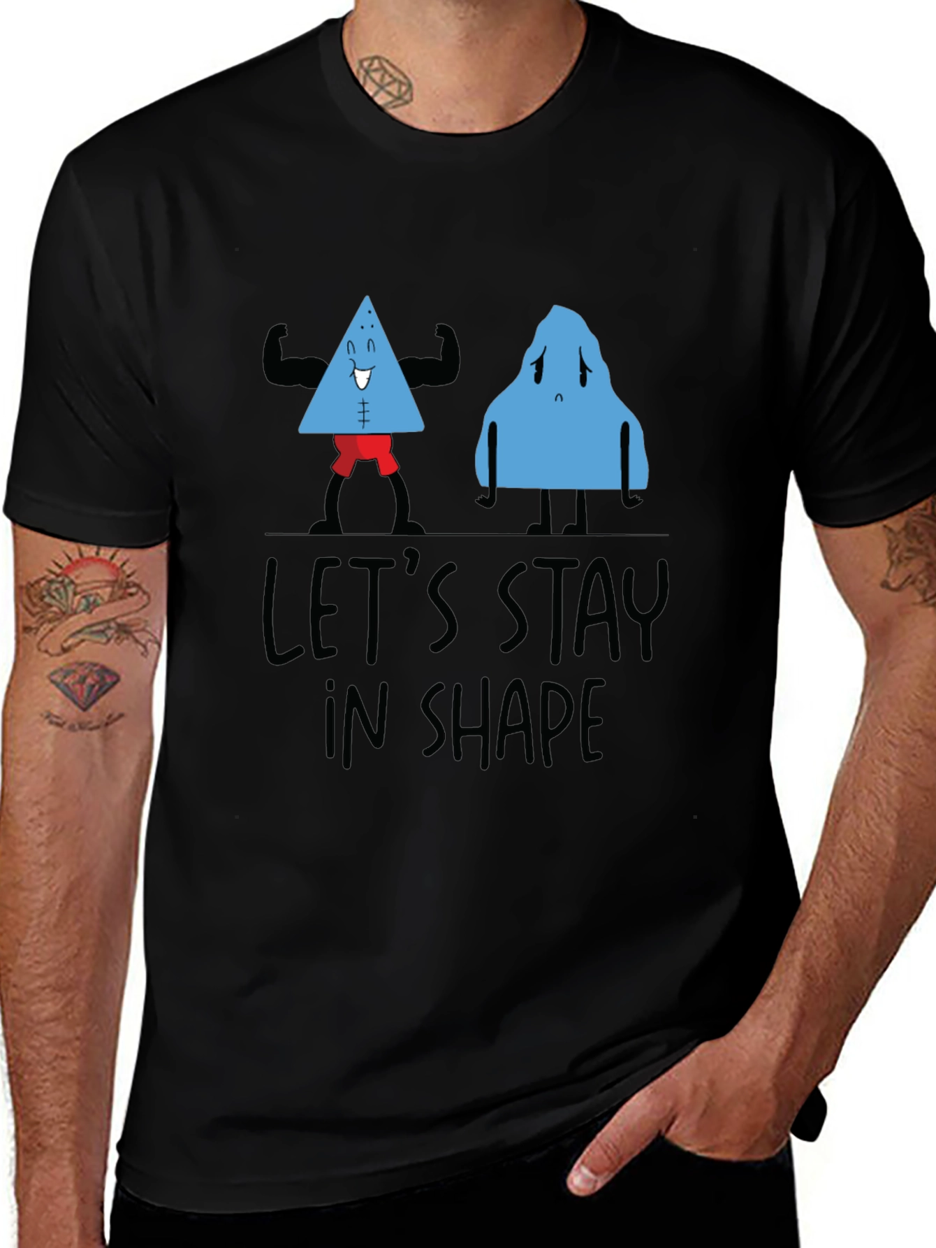 Lets Stay In Shape Black T-Shirt