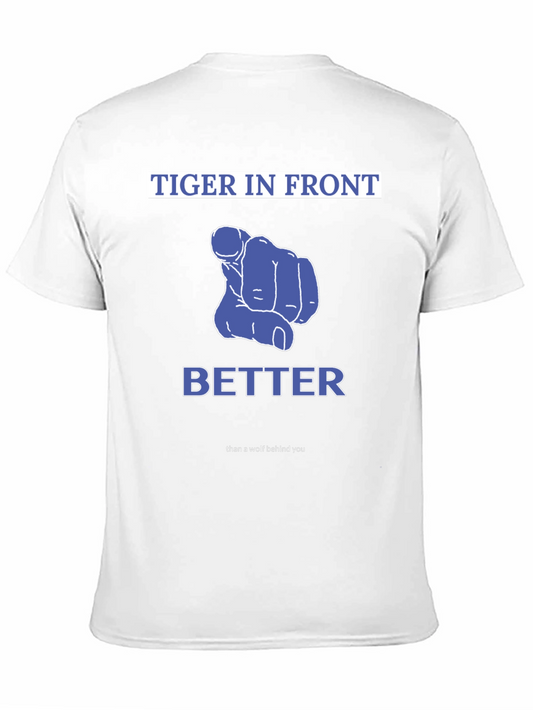 Tiger In Front T-Shirt - Mens Fashion Tee