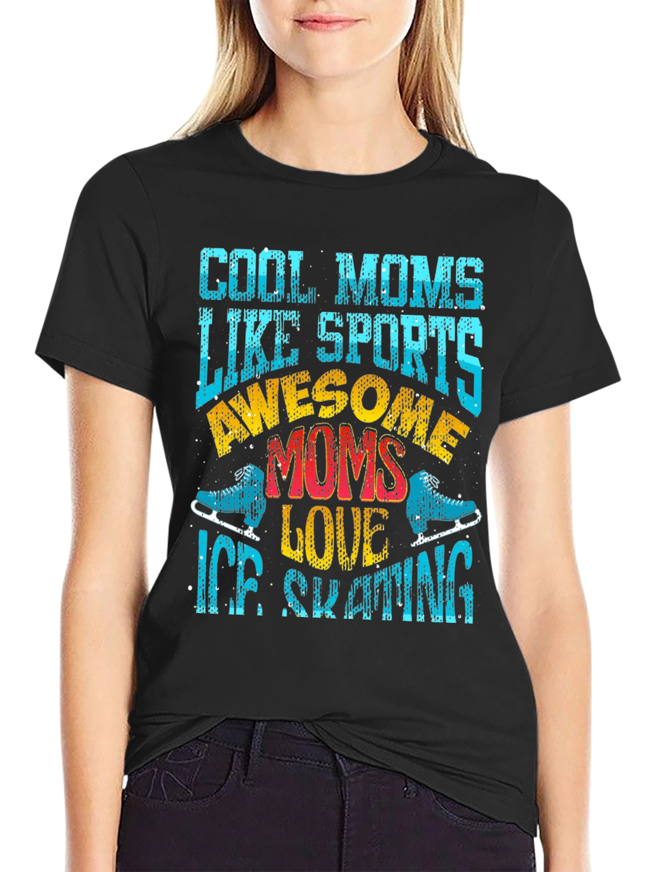 Cool Moms Ice Skating Graphic Tee