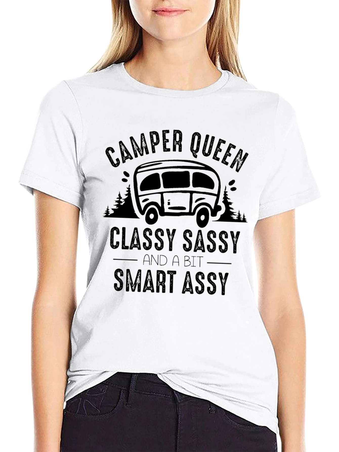 Camper Queen Black Graphic T-Shirt